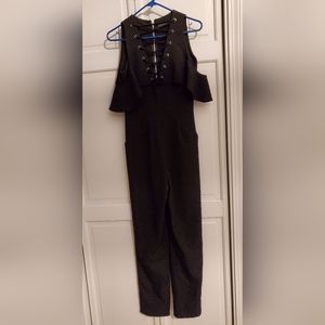 Black cold shoulder jumpsuit